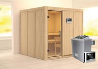 Karibu &VerticalLine; Rodin Sauna &VerticalLine; Helderglas Deur &VerticalLine; Kachel 9 kW Externe Bediening