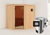 Karibu &VerticalLine; Saja Sauna &VerticalLine; Antracietglas &VerticalLine; Biokachel 3,6 kW Externe Bediening