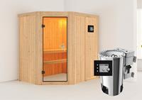 Karibu &VerticalLine; Sauna Saja &VerticalLine; Bronzeglas Deur &VerticalLine; Biokachel 3,6 kW Externe Bediening