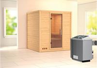 Karibu &VerticalLine; Mojave Sauna &VerticalLine; Helderglas Deur &VerticalLine; Kachel 9 kW Ge&iuml;ntegreerde Bediening