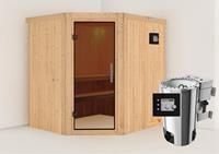 Karibu &VerticalLine; Lilja Sauna &VerticalLine; Antracietglas &VerticalLine; Biokachel 3,6 kW Externe Bediening