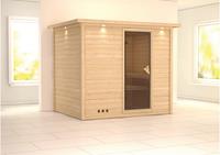 Karibu &VerticalLine; Sonara Sauna met Dakkraag &VerticalLine; Bronzeglas Deur