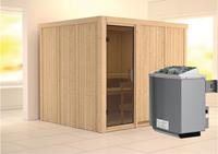 Karibu &VerticalLine; Gobin Sauna &VerticalLine; Antracietglas &VerticalLine; Kachel 9 kW Ge&iuml;ntegreerde Bediening