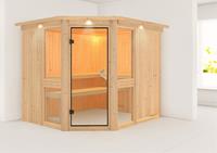 Karibu &VerticalLine; Amelia 3 Sauna met Dakkraag &VerticalLine; Helderglas Deur