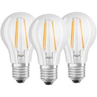 osram LED BASE CLASSIC A 60 FS Warmweiß Filament Klar E27 Glühlampe 3er Pack, 819290 - 