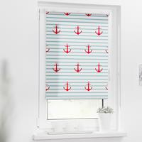 Lichtblick Rollo Klemmfix, ohne Bohren, Verdunkelung, Anker gestreift - Türkis Rot blau/rot Gr. 100 x 150