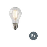 luedd 5er Set E27 LED Glühlampen Klarglas 3W 370 lm 2200K - 