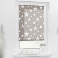 Lichtblick Rollo Klemmfix, ohne Bohren, blickdicht, Sterne beige Gr. 45 x 150