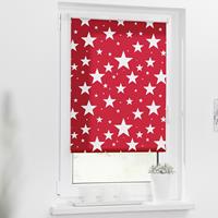Lichtblick Rollo Klemmfix, ohne Bohren, blickdicht, Sterne rot Gr. 45 x 150