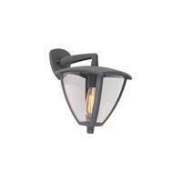 Qazqa Klassieke buitenlantaarn wand down donkergrijs IP44 - Platar