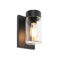 Qazqa Moderne buitenwandlamp RVS Zwart
