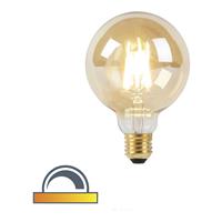 LUEDD E27 dim to warm LED goldline filament lamp G95 8W 2000-2600K