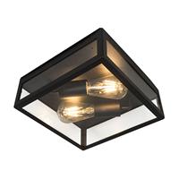 qazqa Industrielle Outdoor-Deckenleuchte schwarz 2-flammig - Rotterdam - 