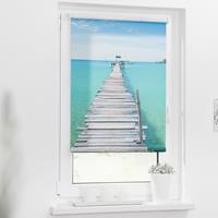 Lichtblick Rollo Klemmfix, ohne Bohren, blickdicht, El Mar - Blau azurblau Gr. 70 x 150