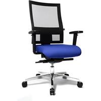 Topstar Kantoordraaistoel SITNESS 60, met luchtdoorlatende rugleuning, inclusief armleuningen, blauw/zwart