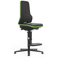 bimos NEON werkdraaistoel, met opstaphulp, materiaal zitting kunstleer, ESD, flexband groen