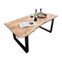 sit Tisch Platte natur, Gestell schwarz TISCHE-14 220x100x77cm Platte natur antikfinish lackiert, Gestell anitkschwarz lackiert Platte Akazie, Gestell