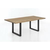 sit Tisch Wildeiche, schwarzes Gestell TISCHE-14 180x90x72cm Platte natur, Gestell antikschwarz Platte Wildeiche geölt, Gestell Metall - 