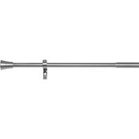 ondeco Gardinenstange ausziehbar 1-lauf verschiedene Längen in Edelstahl optik Zylinder Rille Komplettgarnitur Vorhangstange Teleskopstange 16/19 mm