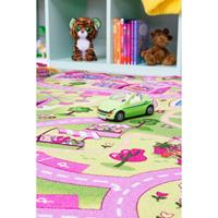 misento Spielteppich Straßenteppich 100x165 cm bunt Mädchenteppich Sweet Town - Pink - 