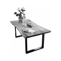 sit Tisch Platte antikgrau, Gestell schwarz TISCHE-14 140x80x77cm Platte antikgrau lackiert, Gestell antikschwarz lackiert Platte Akazie, Gestell Stahl