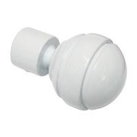 gardinia Endknopf Kugel zu Stilprogramm Chicago, Ø 20 mm, weiss, 2-er Pack - 
