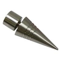 gardinia Endknopf Spitze zu Stilprogramm Chicago, Ø 20 mm, edelstahl-optik, 2-er Pack