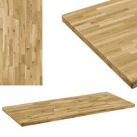 vidaXL Tafelblad rechthoekig 44 mm 100x60 cm massief eikenhout