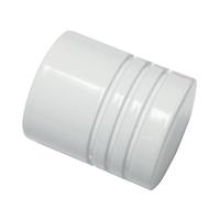 gardinia Endknopf Zylinder zu Stilprogramm Chicago, Ø 20 mm, weiss, 2-er Pack - 