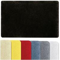Spirella badkamer vloer kleedje/badmat tapijt - hoogpolig en luxe uitvoering - zwart - x 60 cm - Microfiber -