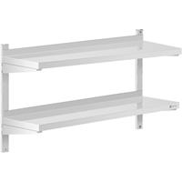 Royal Catering Wandrek van roestvrij staal - 2 planken - 30 x 100 cm