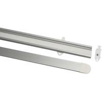 gardinia Paneelwagen für Flächenvorhänge silber, mit Klettband + U-Profil, 60 cm - 