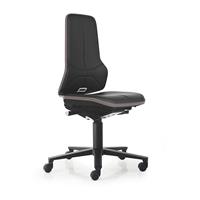 bimos NEON werkdraaistoel, met wielen, materiaal zitting kunstleer, ESD, flexband grijs