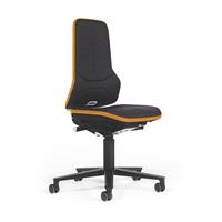 bimos NEON werkdraaistoel, met wielen, materiaal zitting textiel, ESD, flexband oranje