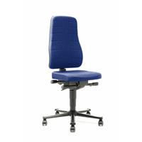 bimos Arbeitsdrehstuhl mit Ergonomiefunktionen - mit Rollen - Stoffpolster, blau