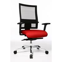 Topstar Kantoordraaistoel PROFI NET 11, in hoogte verstelbare armleuningen met softpad-bekleding, rood