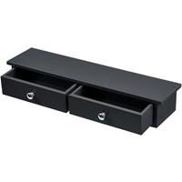 [en.casa] Wandregal mit 2 Schubladen Regal 10x60x15cm Ablage bis 15 kg Hängeregal MDF Schwarz - 