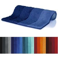 spirella Badteppich Badematte Badvorleger Duschvorleger Mikrofaser Hochflor flauschig 55x65 cm – Blau