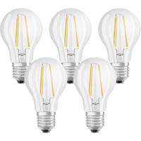 osram LED BASE CLASSIC A 60 FS Warmweiß Filament Klar E27 Glühlampe 5er Pack, 090569 - 