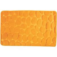 MSV Badkamerkleedje/badmat tapijt - kiezel motief - vloermat affraan geel - 50 x 80 cm aagpolig - Badmatjes