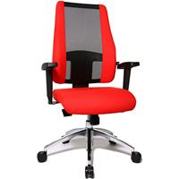 Topstar Kantoordraaistoel AIR SYNCRO, netrugleuning met beklede zijkanten, zwart/rood