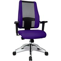 Topstar Kantoordraaistoel AIR SYNCRO, netrugleuning met beklede zijkanten, zwart/lila