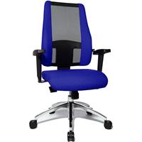 Topstar Kantoordraaistoel AIR SYNCRO, netrugleuning met beklede zijkanten, zwart/blauw