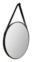 talos Black Vogue Ø 50 cm - hochwertiger Aluminiumrahmen mit matt schwarzer Lackierung - Aufhängeband in Lederoptik