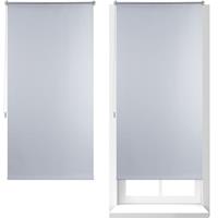 relaxdays 2 x Thermo Verdunklungsrollo, Hitzeschutz, Fenster Seitenzugrollo, Klemmfix ohne bohren, 80x160, Stoff 76 cm, weiß - 