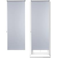 relaxdays 2 x Thermo Verdunklungsrollo, Hitzeschutz, Fenster Seitenzugrollo, Klemmfix ohne bohren, 60x160, Stoff 56 cm, weiß - 