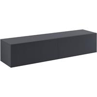 [en.casa] Hängeboard Dunkelgrau Matt Hängeschrank 140x33x30cm Wohnwand mit 2 Ablagefächern TV Lowboard Hängekonsole Hängend - 