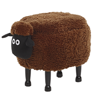 Beliani Hocker met opbergruimte stof bruin SHEEP