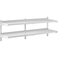 Royal Catering Wandrek van roestvrij staal - 2 planken - 40 x 180 cm