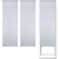 relaxdays 3 x Thermo Verdunklungsrollo, Hitzeschutz, Fenster Seitenzugrollo, Klemmfix ohne bohren, 70x210, Stoff 66 cm, weiß - 